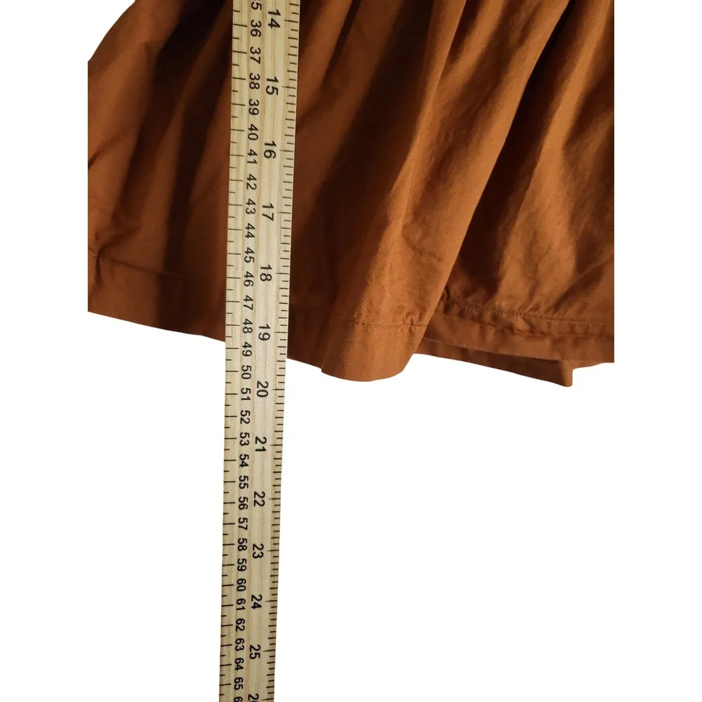 Old Navy Rust Brown Smocked Peplum Puff Sleeve Top Square Neck Medium